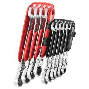 467BF.JP10PB Ratchet Combination Flexi Wrench Set, 10 Piece